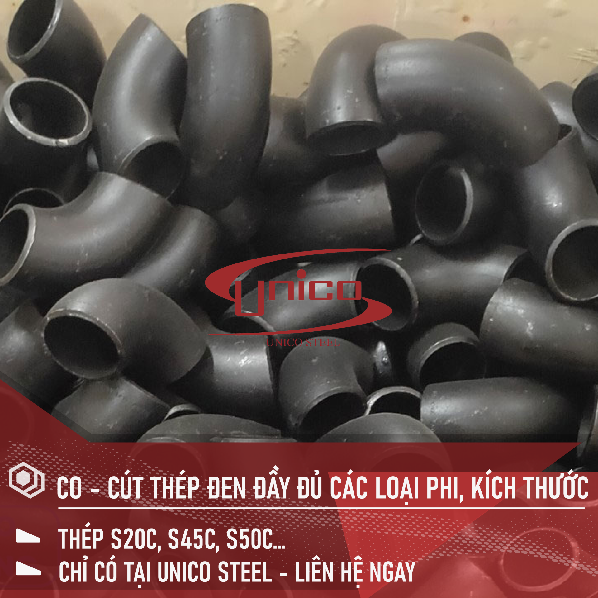 CO - CÚT THÉP ĐEN ĐẦY ĐỦ CÁC LOẠI PHI, KÍCH THƯỚC