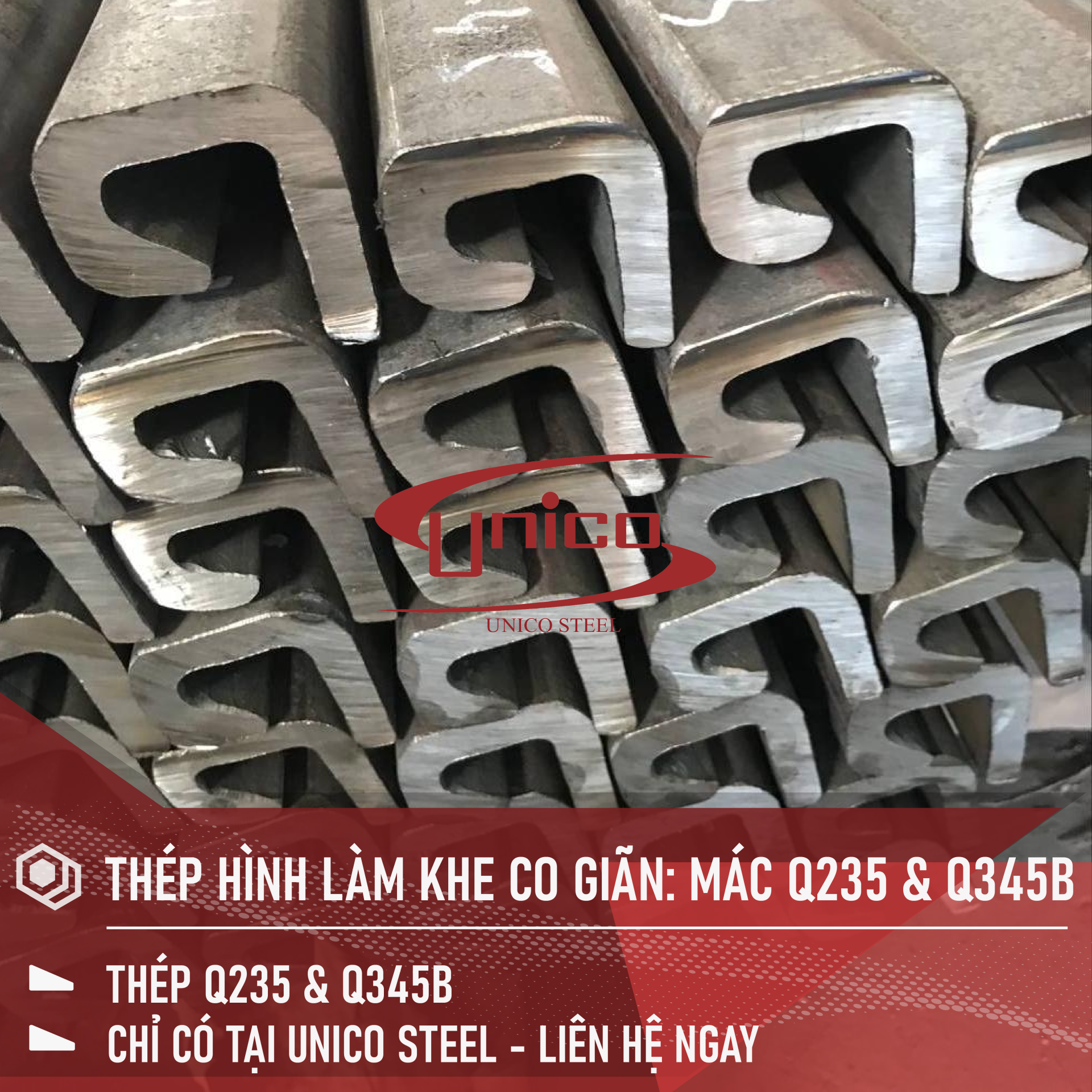THÉP HÌNH LÀM KHE CO GIÃN: MÁC Q235, Q345B