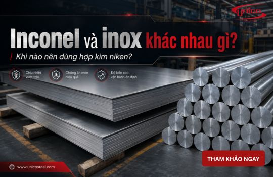 Inconel và inox khác nhau gì? Khi nào nên dùng hợp kim niken?