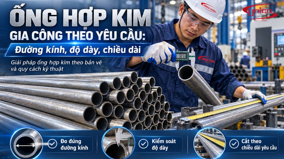 Ống hợp kim gia công theo yêu cầu: Đường kính, độ dày, chiều dài