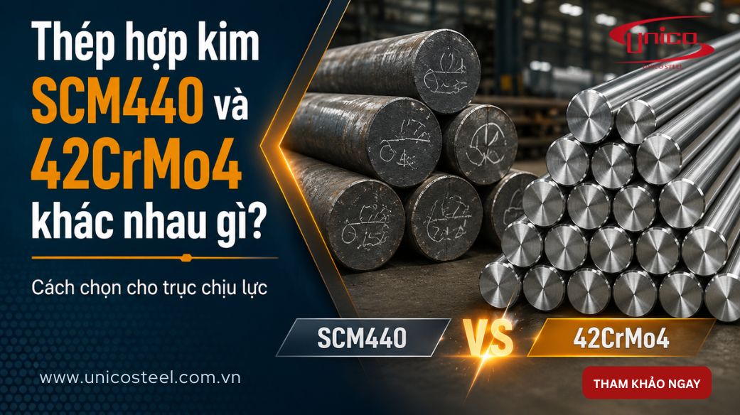 Thép hợp kim SCM440 và 42CrMo4 khác nhau gì? Cách chọn cho trục chịu lực