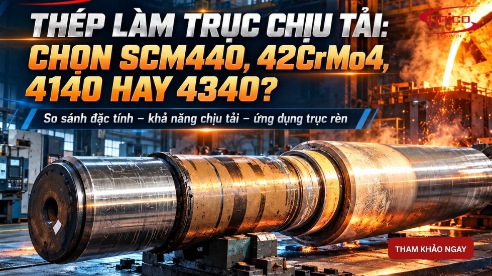 Thép làm trục chịu tải: Chọn SCM440, 42CrMo4, 4140 hay 4340?