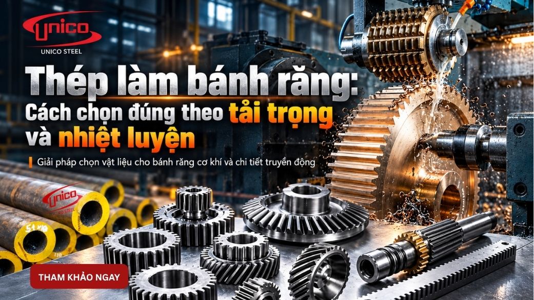 Thép làm bánh răng: Cách chọn đúng theo tải trọng và nhiệt luyện