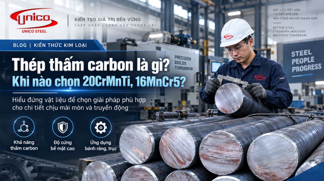 Thép thấm carbon là gì? Khi nào chọn 20CrMnTi, 16MnCr5?