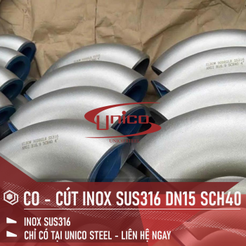 CO - CÚT INOX SUS316 SIZE DN15, ĐỘ DÀY SCH40