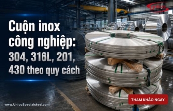 Cuộn inox công nghiệp: 304, 316L, 201, 430 theo quy cách