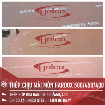 THÉP TẤM MÀI MÒN HARDOX 400, HARDOX 450, HARDOX 500