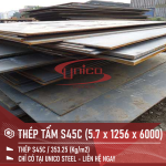 THÉP TẤM S45C KÍCH THƯỚC: 5.7 x 1256 x 6000